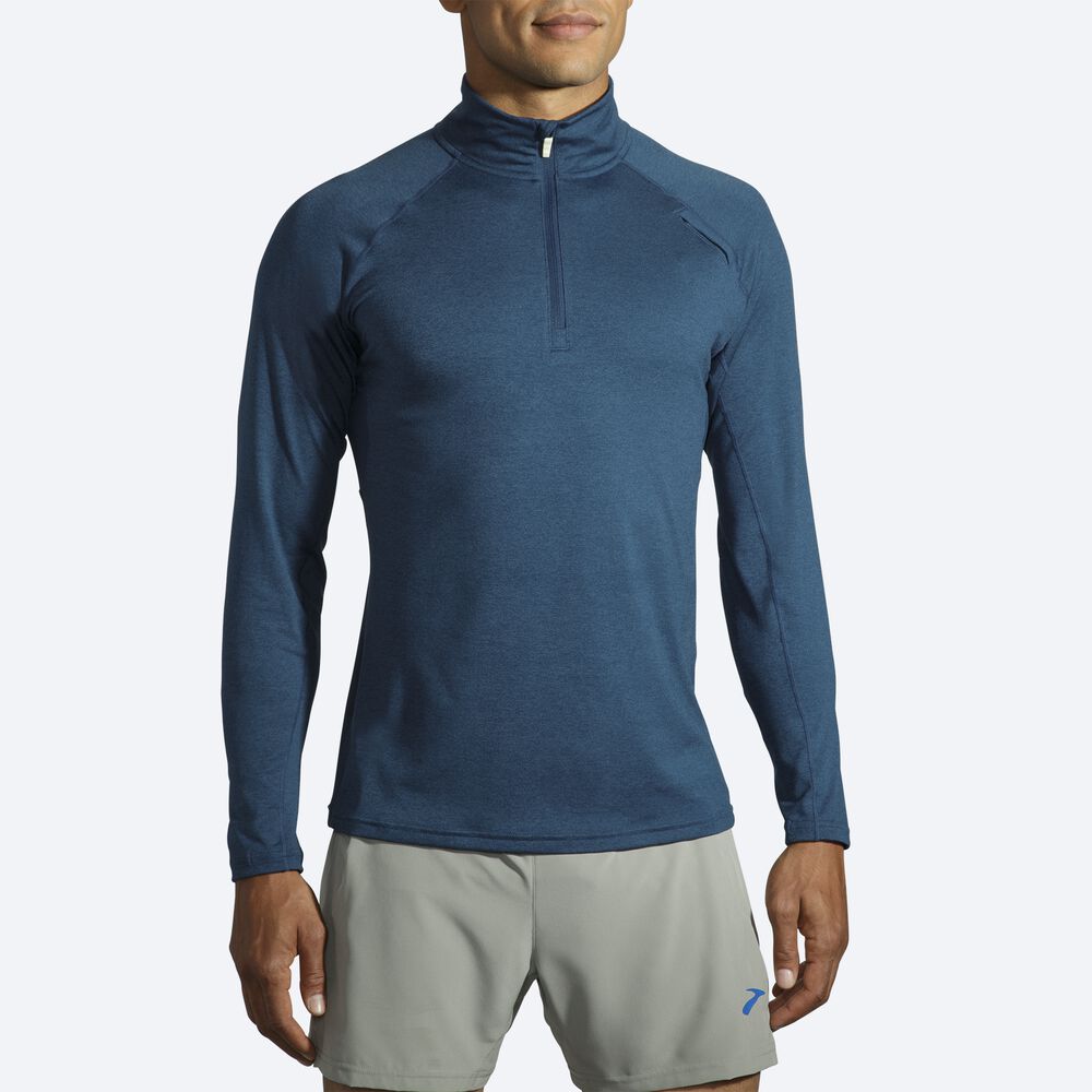 Brooks Dash 1/2 Zip Erkek Ceket Indigo | TR-836521