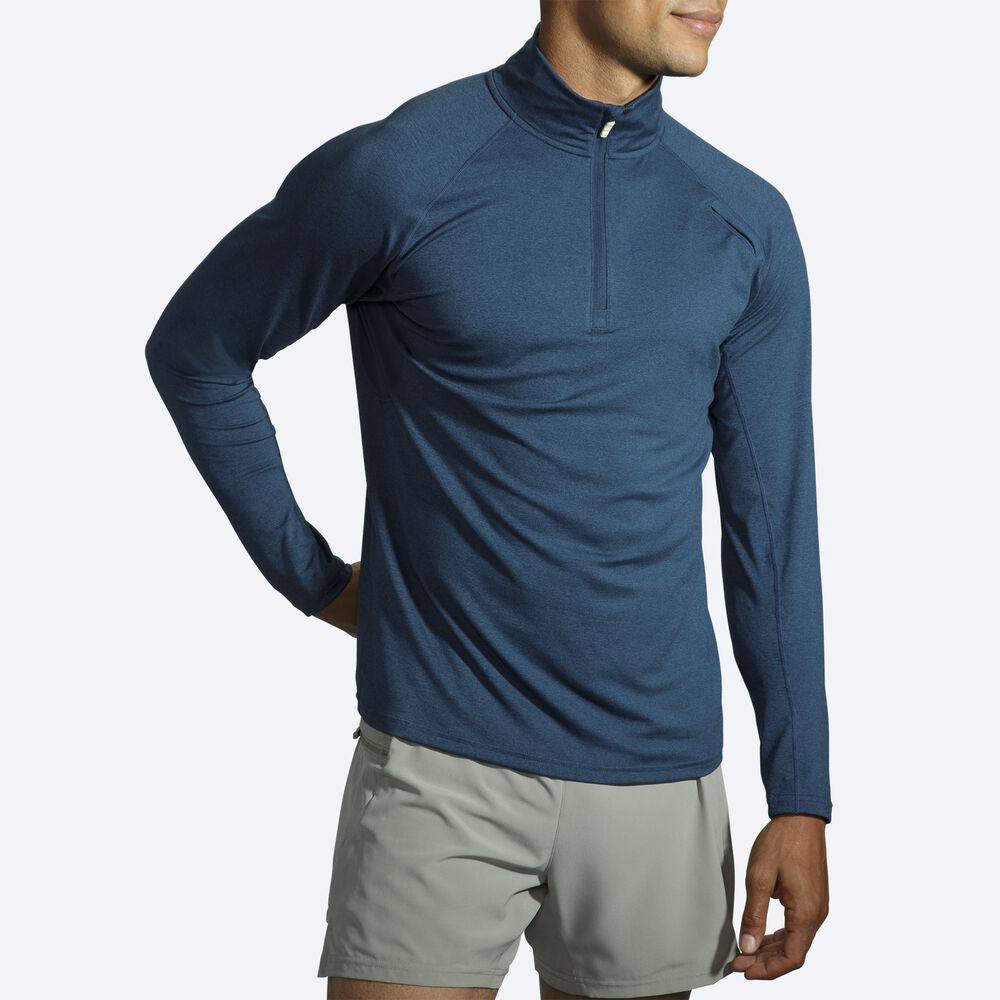 Brooks Dash 1/2 Zip Erkek Ceket Indigo | TR-836521