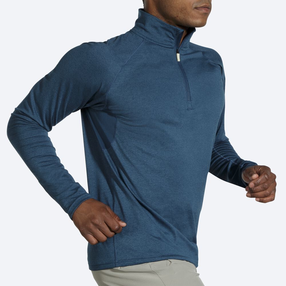 Brooks Dash 1/2 Zip Erkek Ceket Indigo | TR-836521