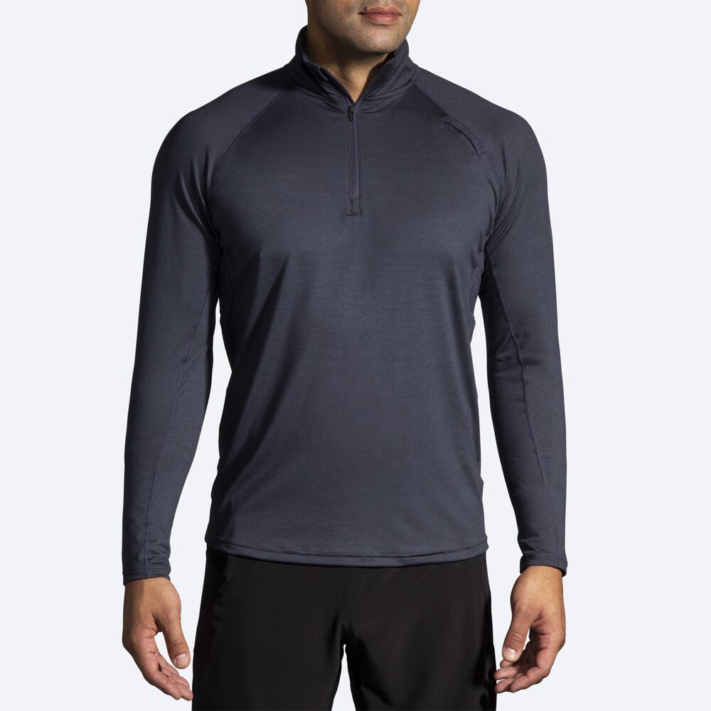 Brooks Dash 1/2 Zip Erkek Ceket Koyu Gri | TR-256380