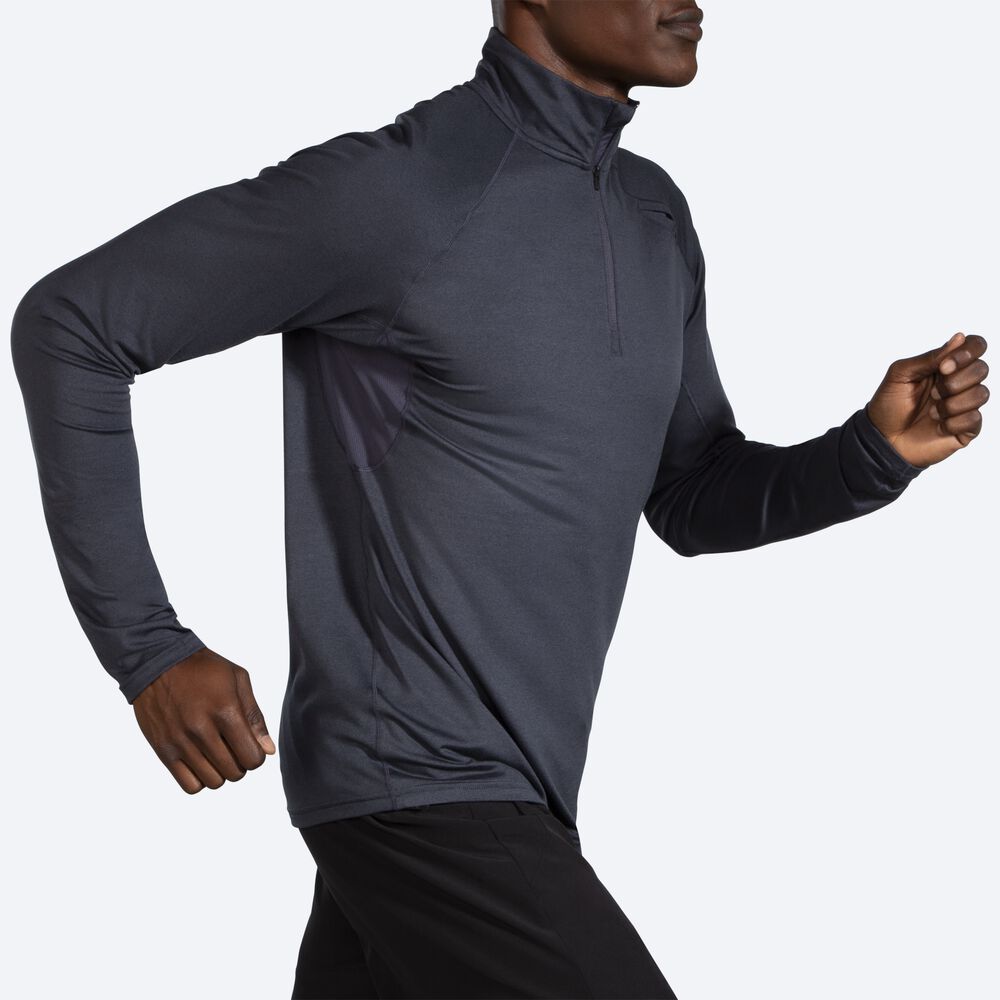 Brooks Dash 1/2 Zip Erkek Ceket Koyu Gri | TR-256380