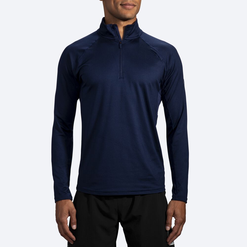 Brooks Dash 1/2 Zip Erkek Ceket Lacivert | TR-923601