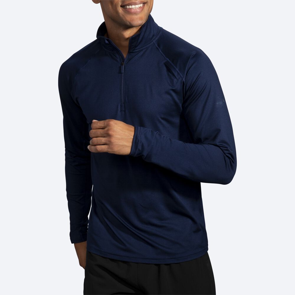 Brooks Dash 1/2 Zip Erkek Ceket Lacivert | TR-923601