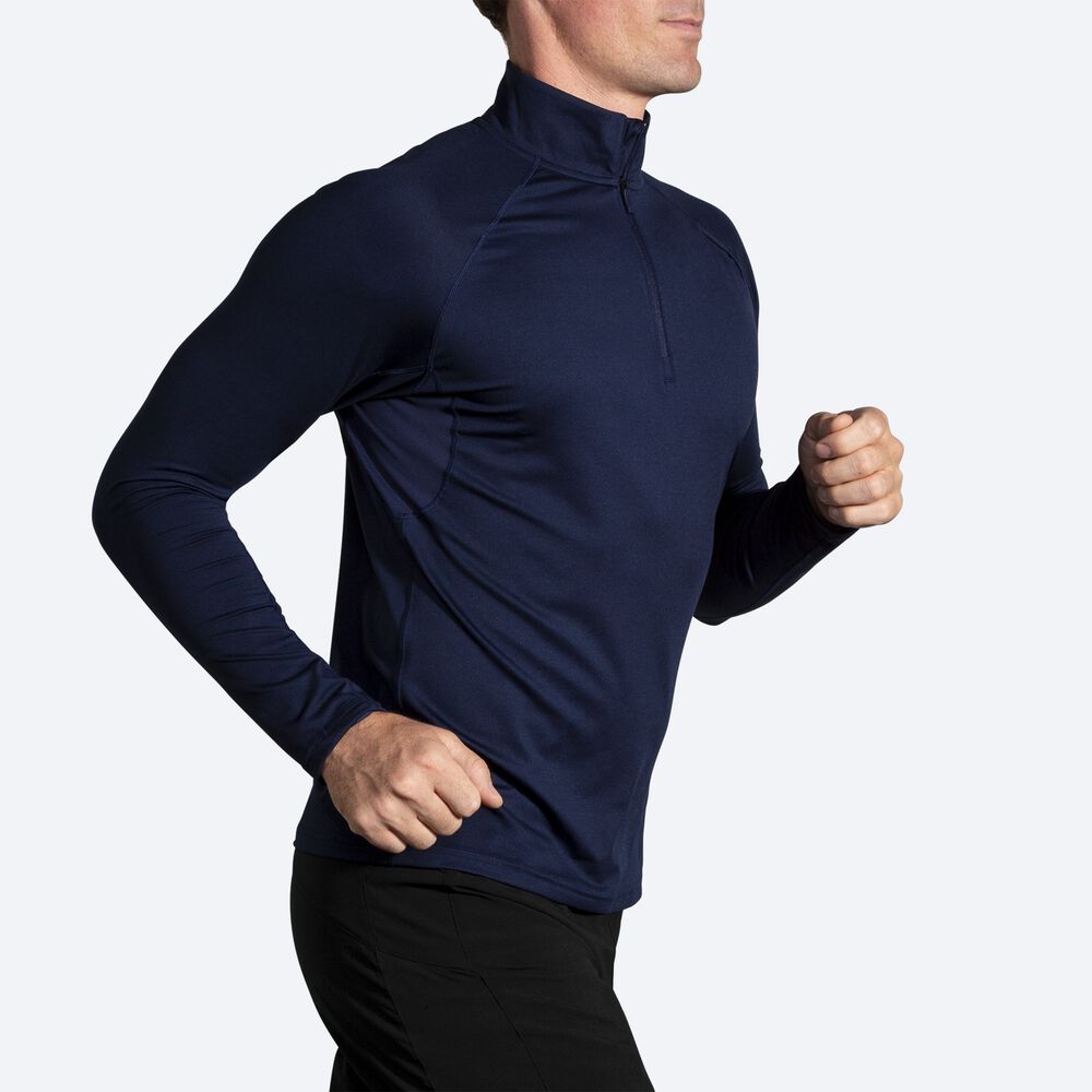 Brooks Dash 1/2 Zip Erkek Ceket Lacivert | TR-923601