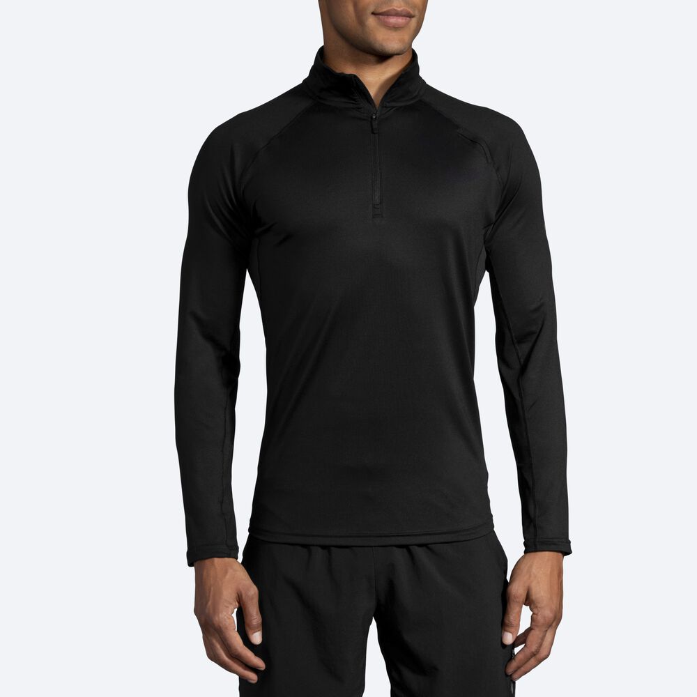 Brooks Dash 1/2 Zip Erkek Ceket Siyah | TR-208749