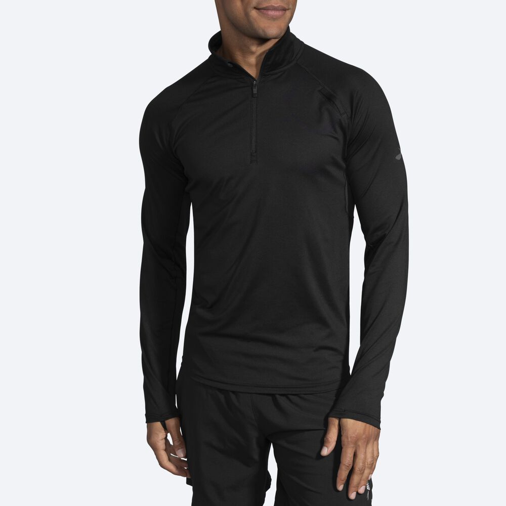 Brooks Dash 1/2 Zip Erkek Ceket Siyah | TR-208749