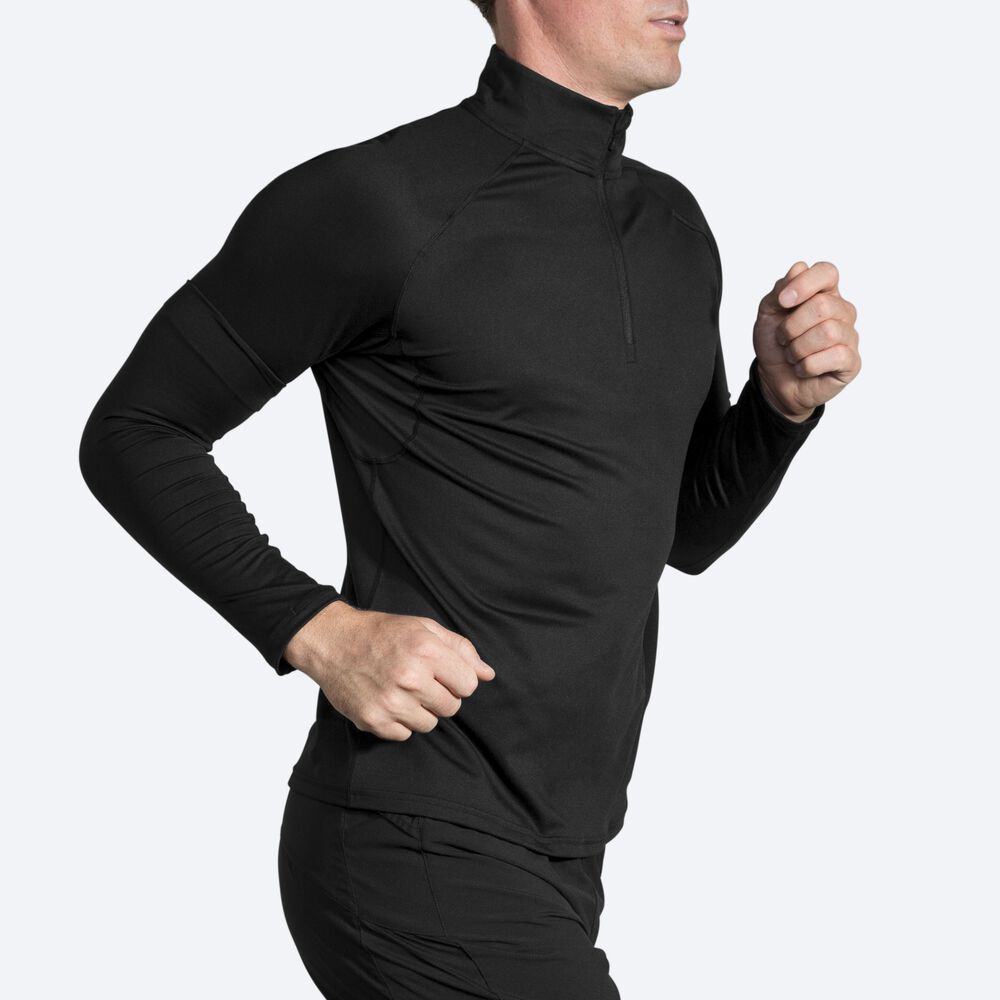 Brooks Dash 1/2 Zip Erkek Ceket Siyah | TR-208749