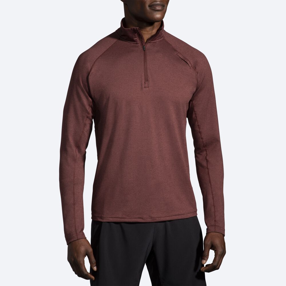 Brooks Dash 1/2 Zip Erkek Ceket Çikolata | TR-372984