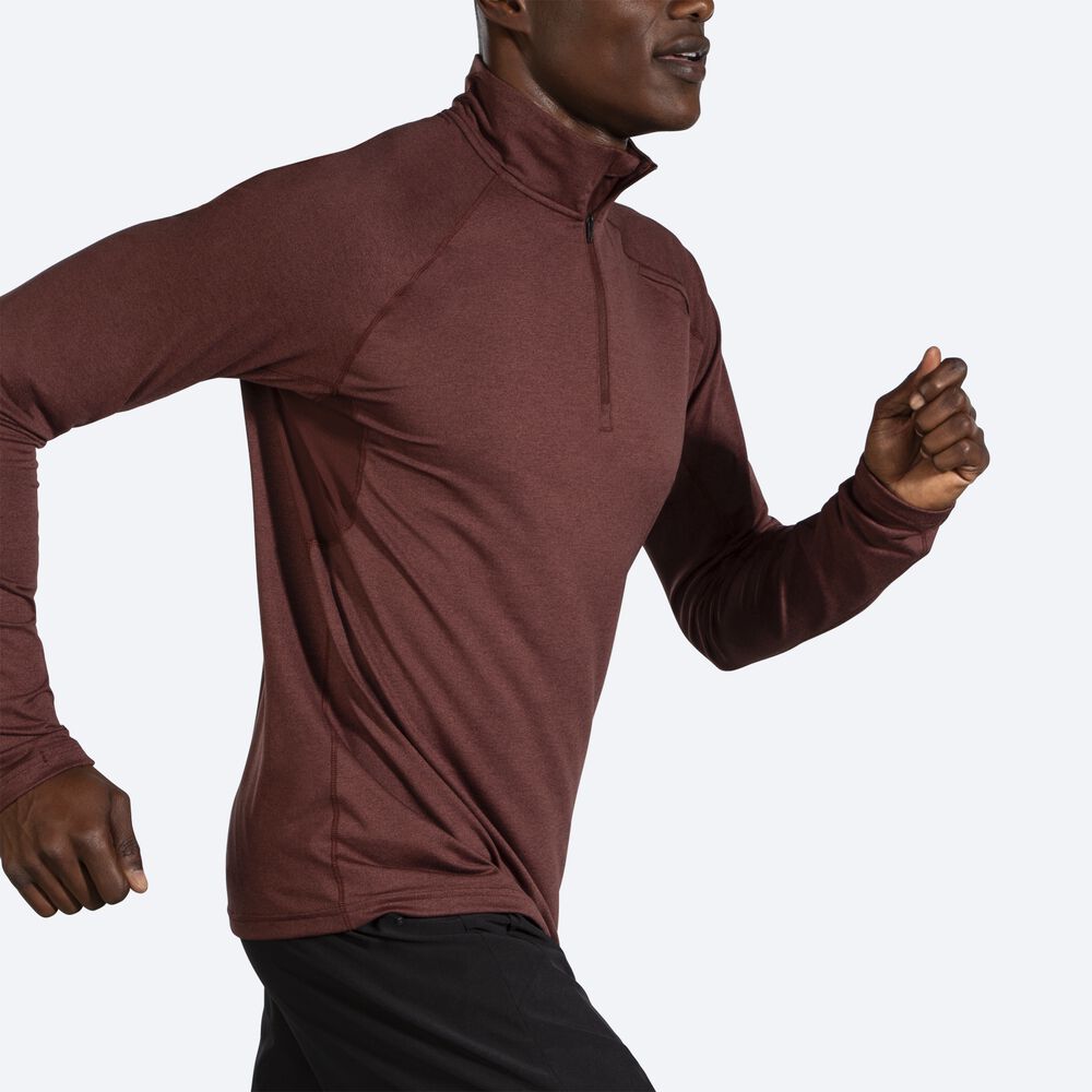 Brooks Dash 1/2 Zip Erkek Ceket Çikolata | TR-372984