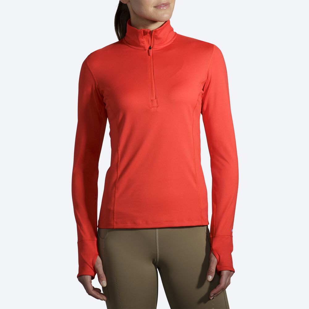 Brooks Dash 1/2 Zip Kadın Ceket Kırmızı | TR-238615