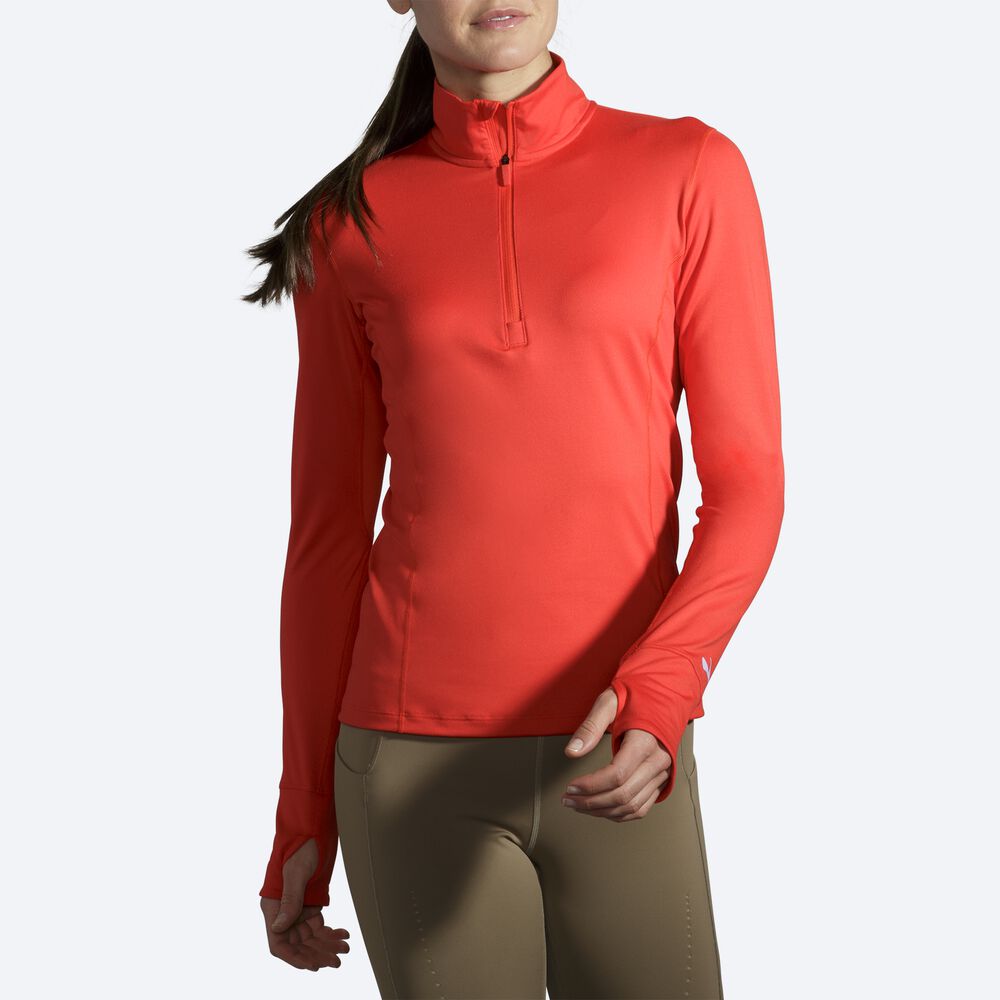 Brooks Dash 1/2 Zip Kadın Ceket Kırmızı | TR-238615