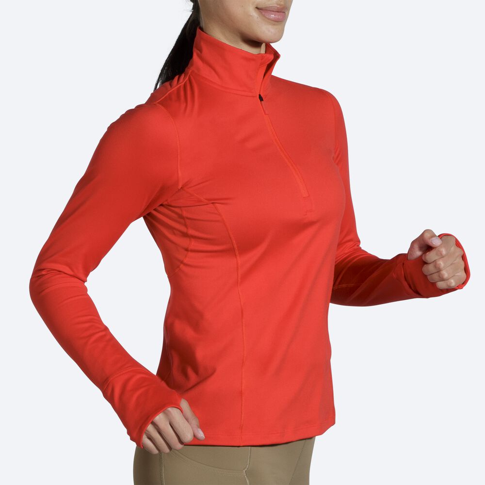 Brooks Dash 1/2 Zip Kadın Ceket Kırmızı | TR-238615