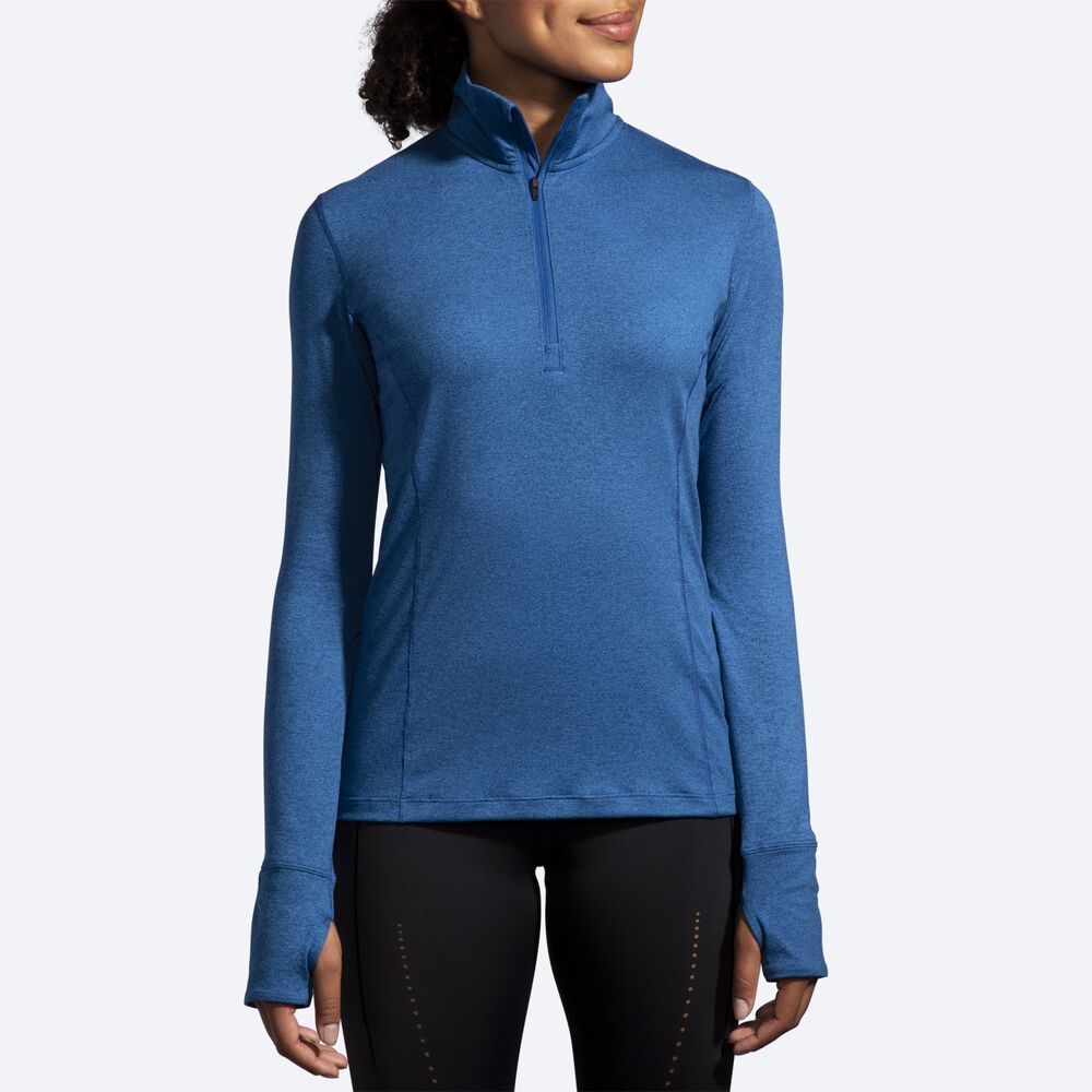 Brooks Dash 1/2 Zip Kadın Ceket Mavi Gri | TR-219407