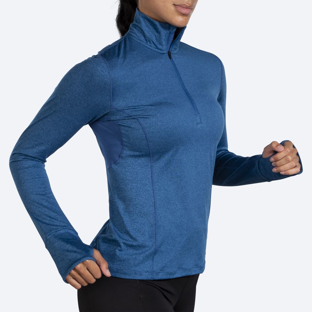 Brooks Dash 1/2 Zip Kadın Ceket Mavi Gri | TR-219407