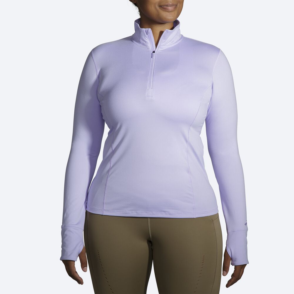 Brooks Dash 1/2 Zip Kadın Ceket Mor Gri | TR-234519