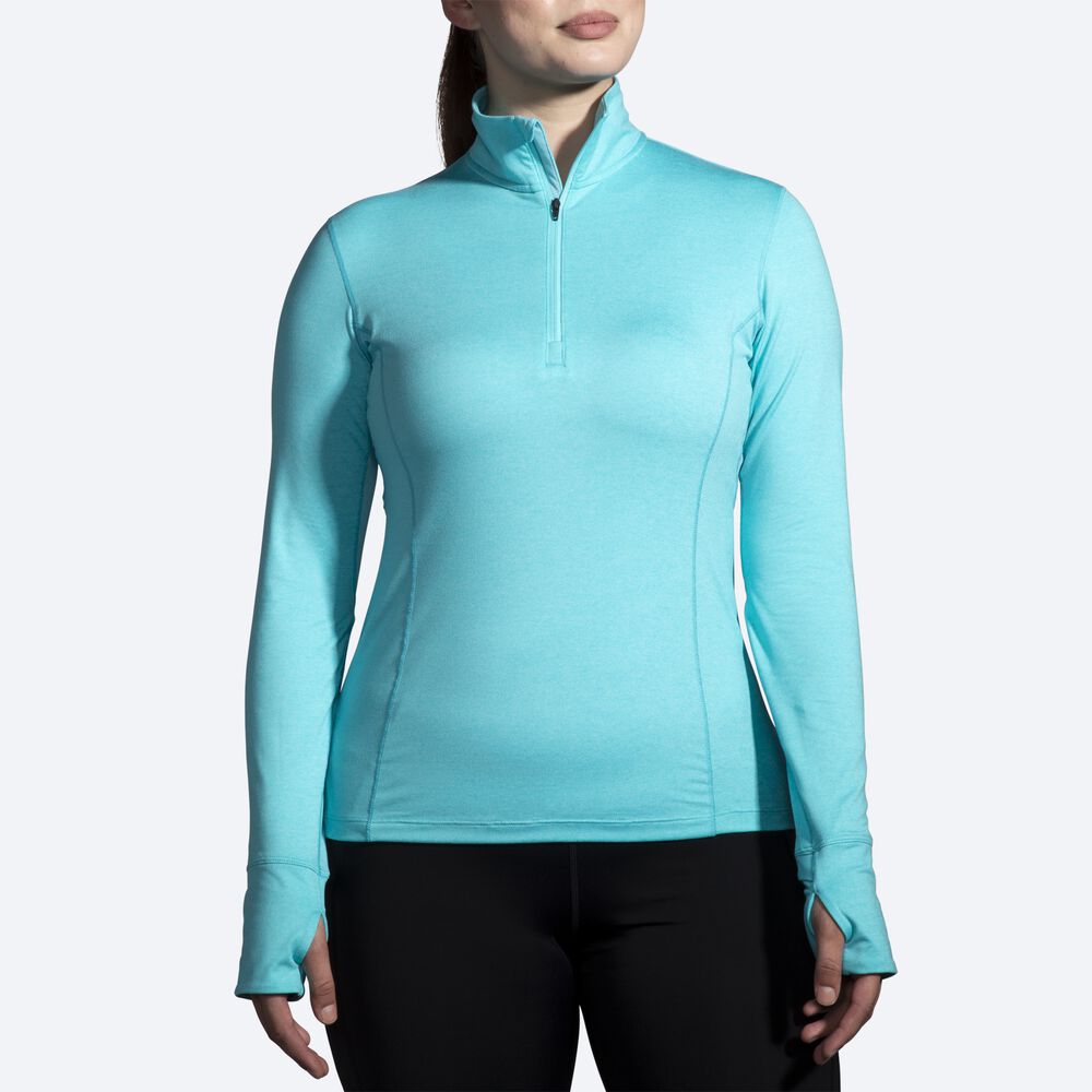 Brooks Dash 1/2 Zip Kadın Ceket Turkuaz | TR-510738