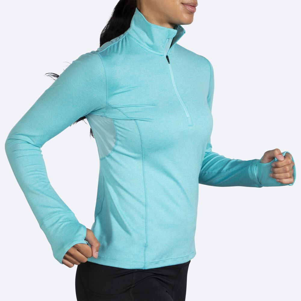 Brooks Dash 1/2 Zip Kadın Ceket Turkuaz | TR-510738