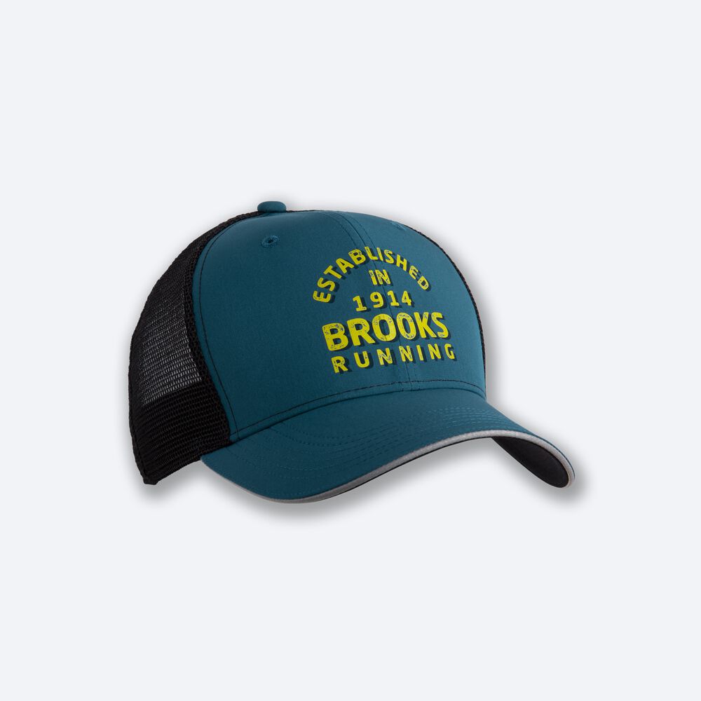 Brooks Discovery Trucker Erkek Şapkalar Koyu Yeşil | TR-854639