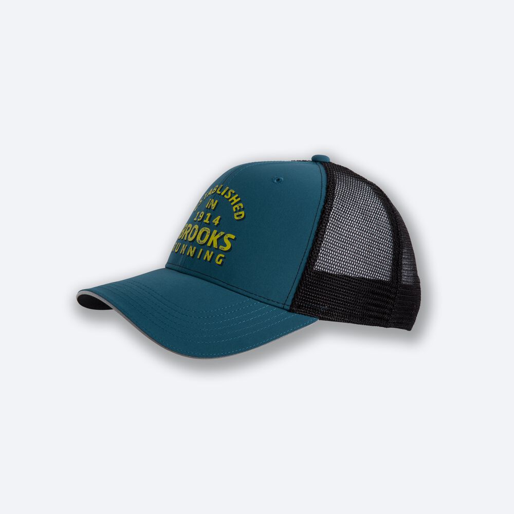 Brooks Discovery Trucker Erkek Şapkalar Koyu Yeşil | TR-854639