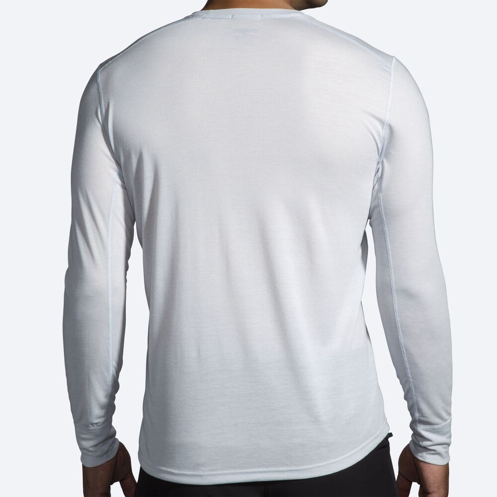 Brooks Distance Baskılı Long Sleeve Erkek Tişört Beyaz | TR-034162