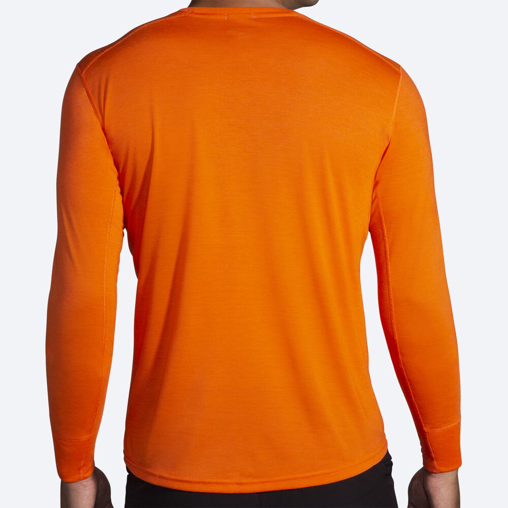 Brooks Distance Baskılı Long Sleeve Erkek Tişört Turuncu | TR-051749