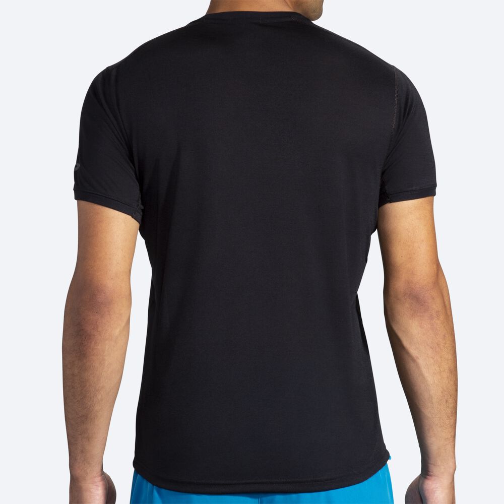 Brooks Distance Baskılı Short Sleeve Erkek Tişört Siyah/Mavi | TR-024897