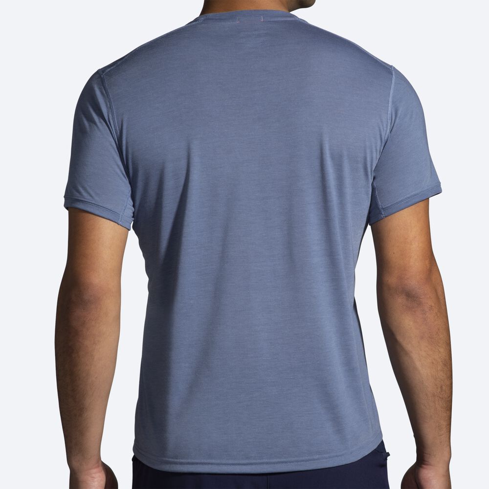 Brooks Distance Baskılı Short Sleeve Erkek Tişört Gri | TR-274501