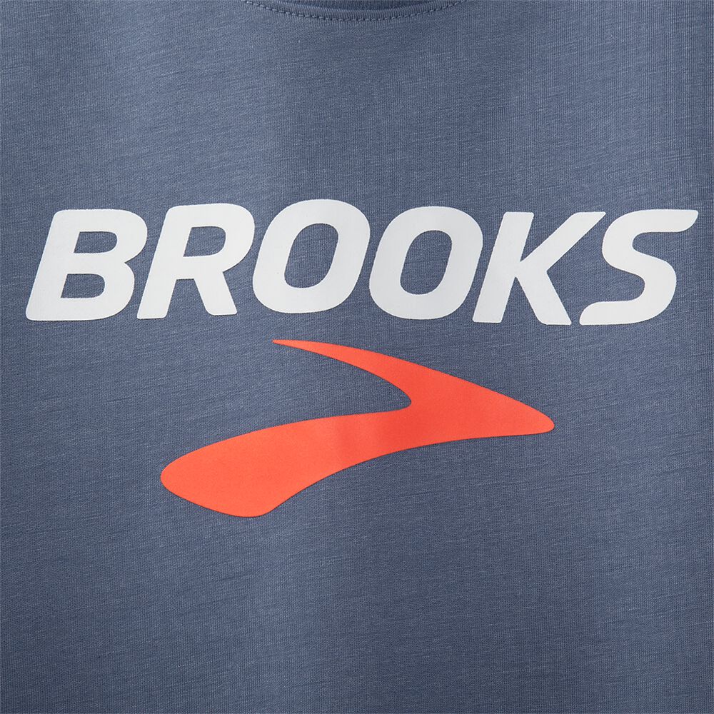 Brooks Distance Baskılı Short Sleeve Erkek Tişört Gri | TR-274501