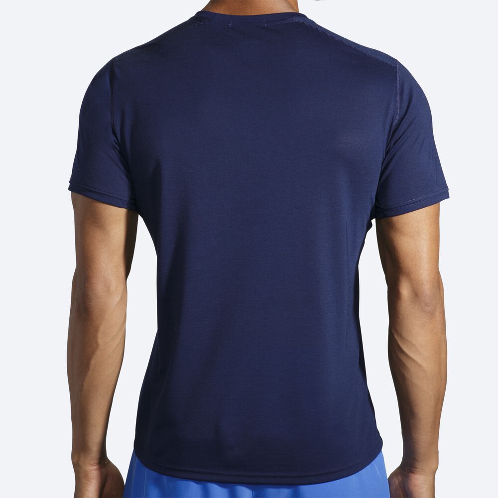 Brooks Distance Baskılı Short Sleeve Erkek Tişört Lacivert/Mavi | TR-371850