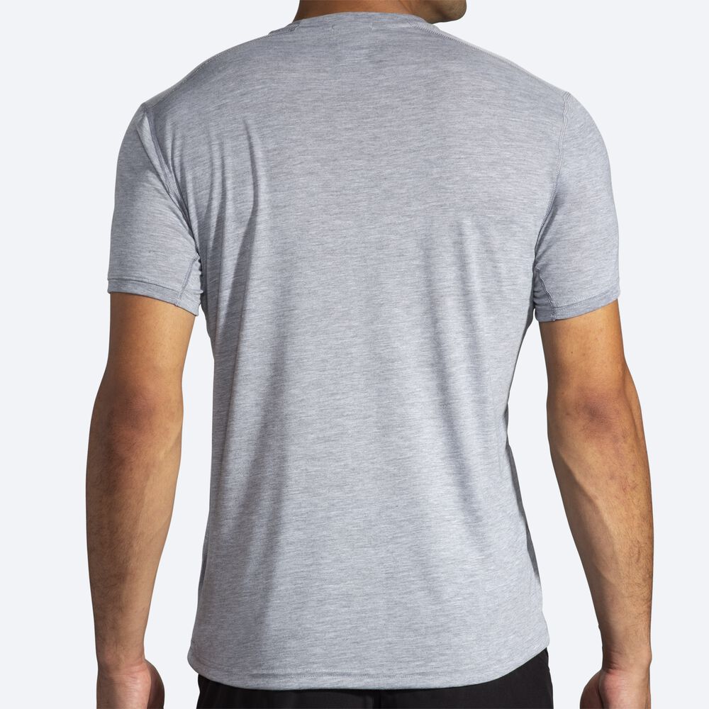 Brooks Distance Baskılı Short Sleeve Erkek Tişört Gri | TR-485736