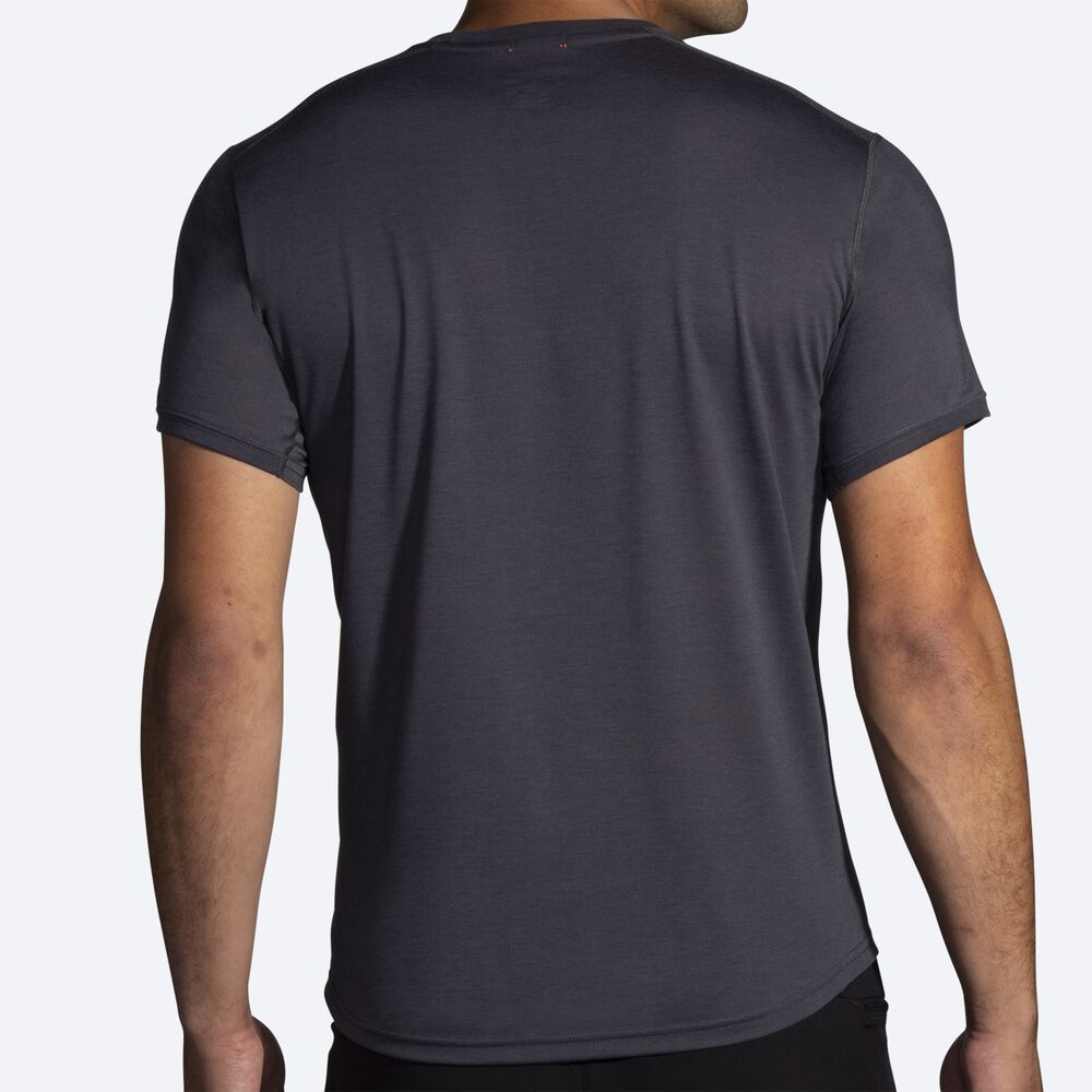 Brooks Distance Baskılı Short Sleeve Erkek Tişört Gri | TR-851493