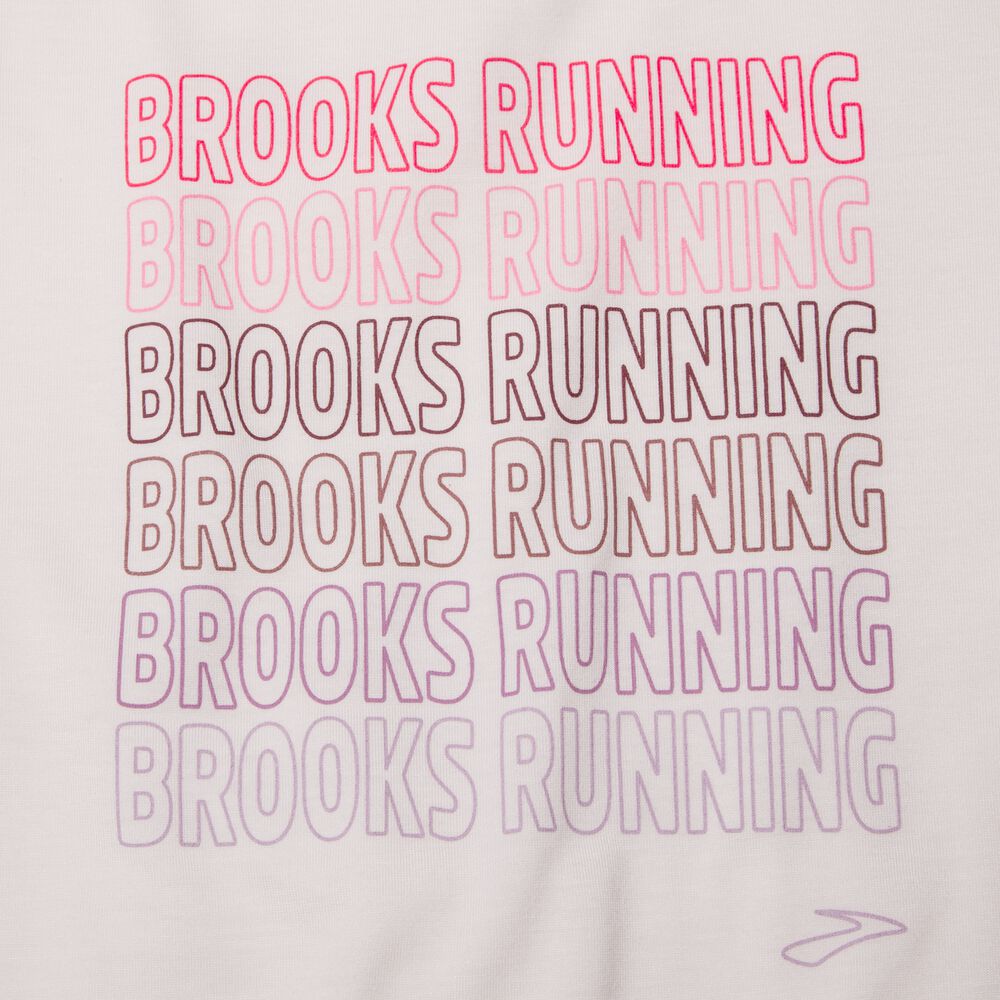 Brooks Distance Baskılı Short Sleeve Kadın Tişört Pembe | TR-425167