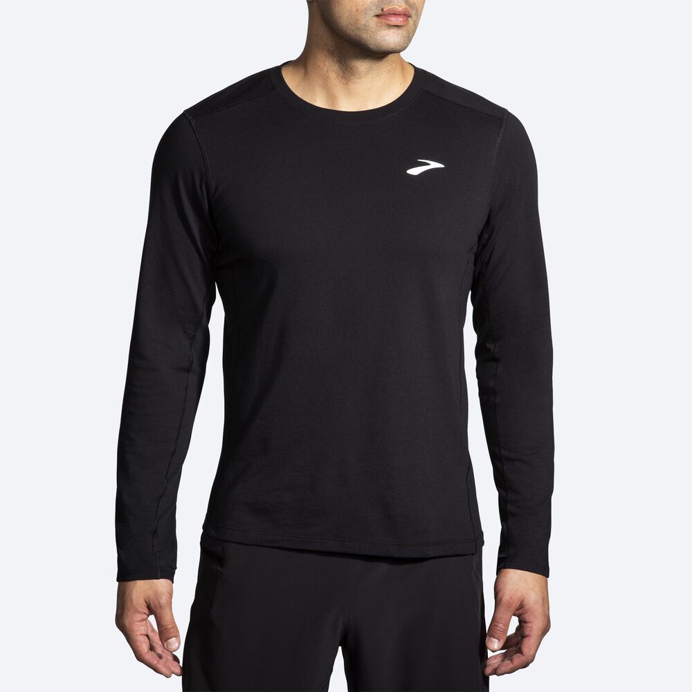 Brooks Distance Long Sleeve 2.0 Erkek Tişört Siyah | TR-345976