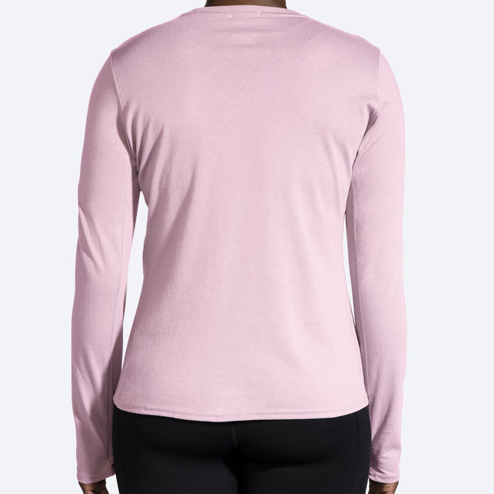 Brooks Distance Long Sleeve 2.0 Kadın Tişört Pembe | TR-108429