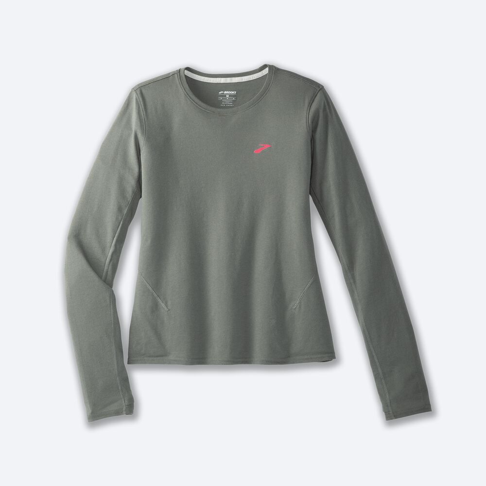 Brooks Distance Long Sleeve 2.0 Kadın Tişört Yeşil | TR-421358