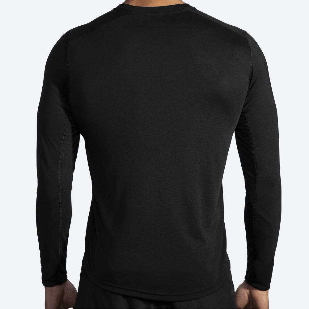 Brooks Distance Long Sleeve Erkek Tişört Siyah | TR-341692