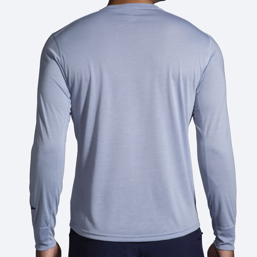 Brooks Distance Long Sleeve Erkek Tişört Mavi | TR-857631