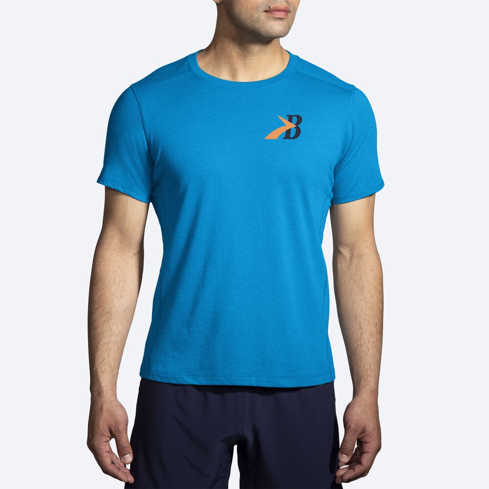 Brooks Distance Short Sleeve 2.0 Erkek Tişört Mavi | TR-162594