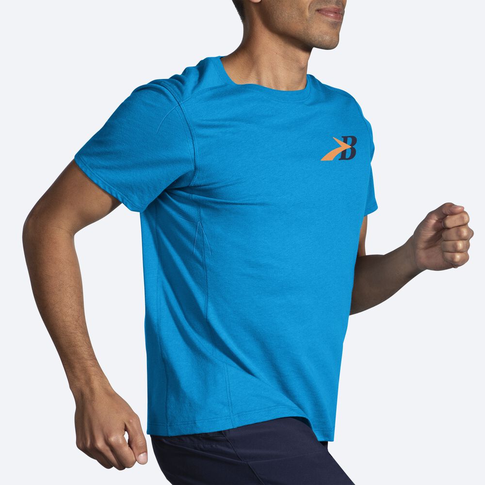 Brooks Distance Short Sleeve 2.0 Erkek Tişört Mavi | TR-162594