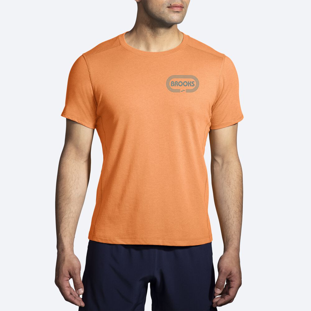 Brooks Distance Short Sleeve 2.0 Erkek Tişört Turuncu | TR-468312