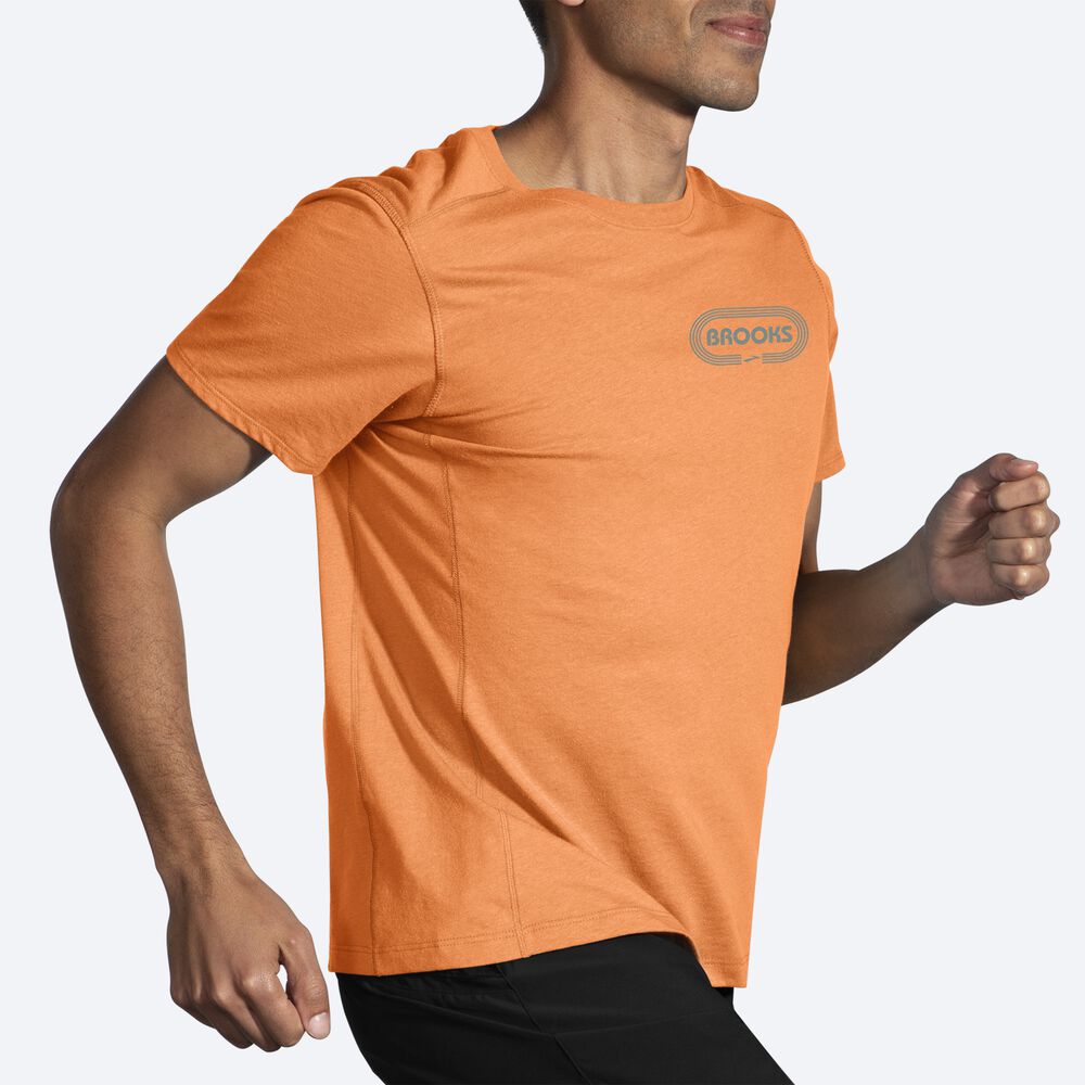 Brooks Distance Short Sleeve 2.0 Erkek Tişört Turuncu | TR-468312