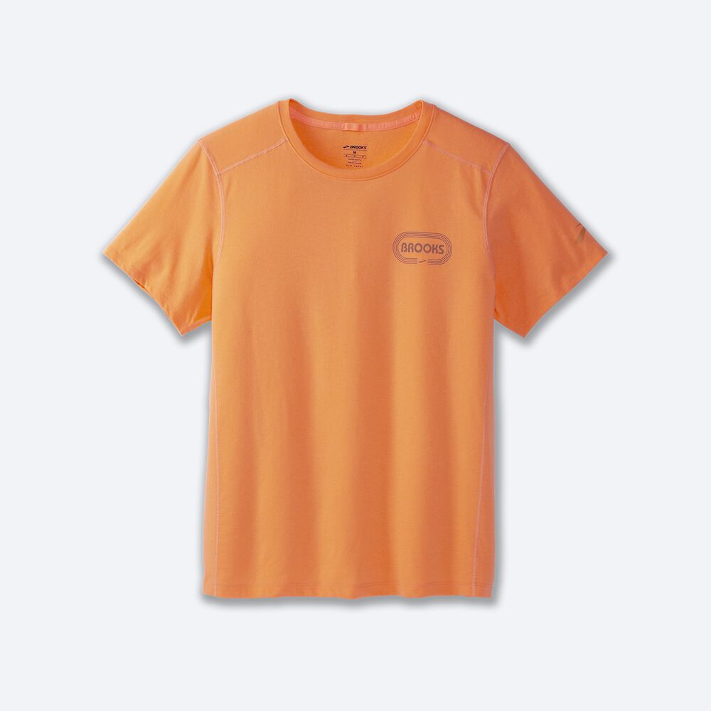 Brooks Distance Short Sleeve 2.0 Erkek Tişört Turuncu | TR-468312