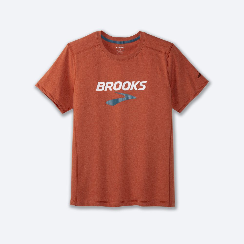 Brooks Distance Short Sleeve 2.0 Erkek Tişört Kırmızı | TR-614893