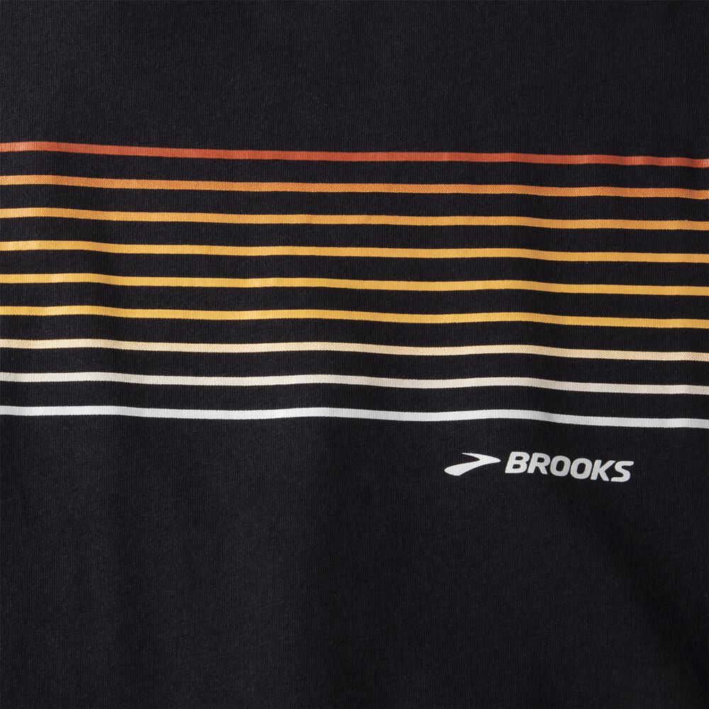 Brooks Distance Short Sleeve 2.0 Erkek Tişört Siyah/Çizgili | TR-693845