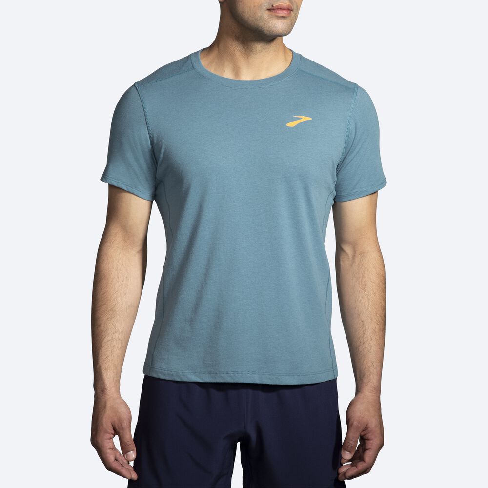 Brooks Distance Short Sleeve 2.0 Erkek Tişört Mavi | TR-804627