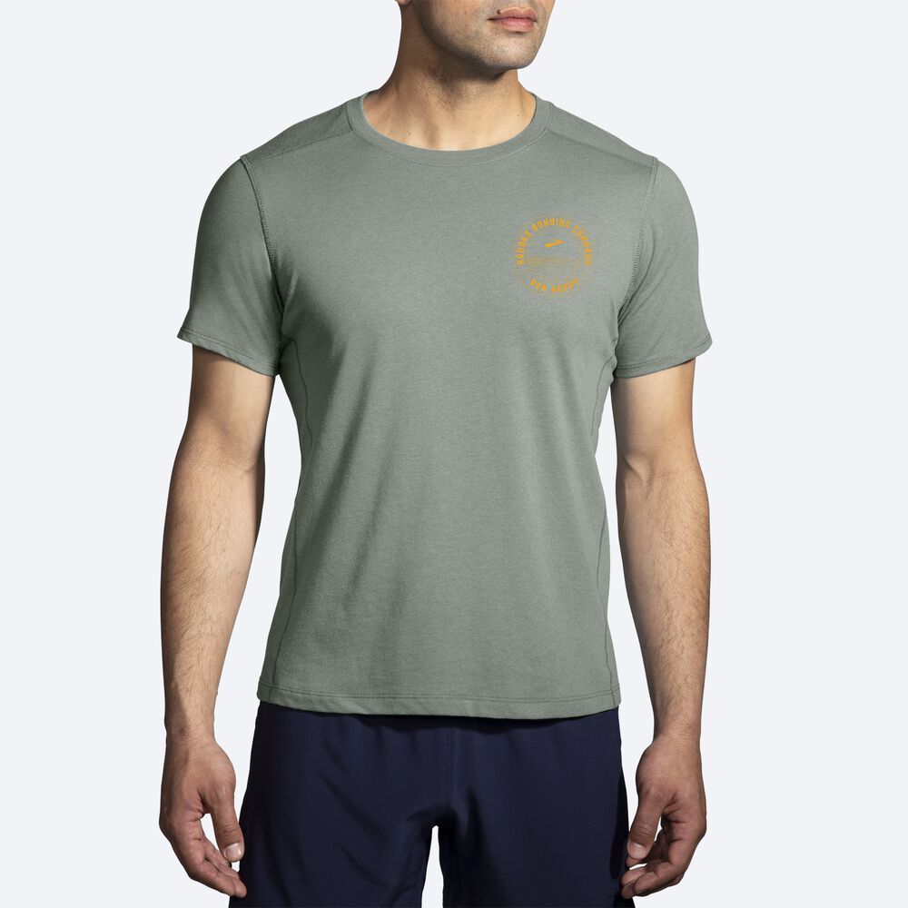 Brooks Distance Short Sleeve 2.0 Erkek Tişört Yeşil | TR-890147