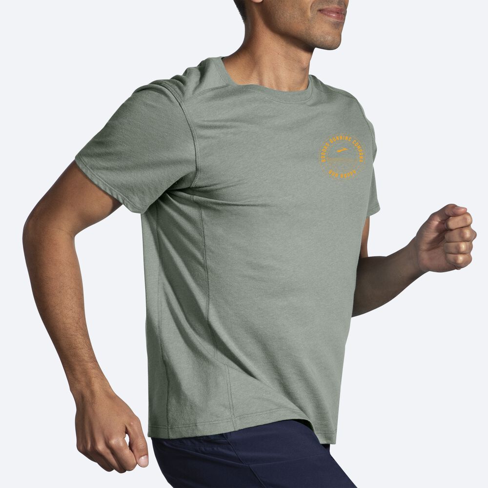 Brooks Distance Short Sleeve 2.0 Erkek Tişört Yeşil | TR-890147