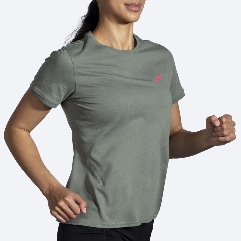 Brooks Distance Short Sleeve 2.0 Kadın Tişört Yeşil | TR-341586