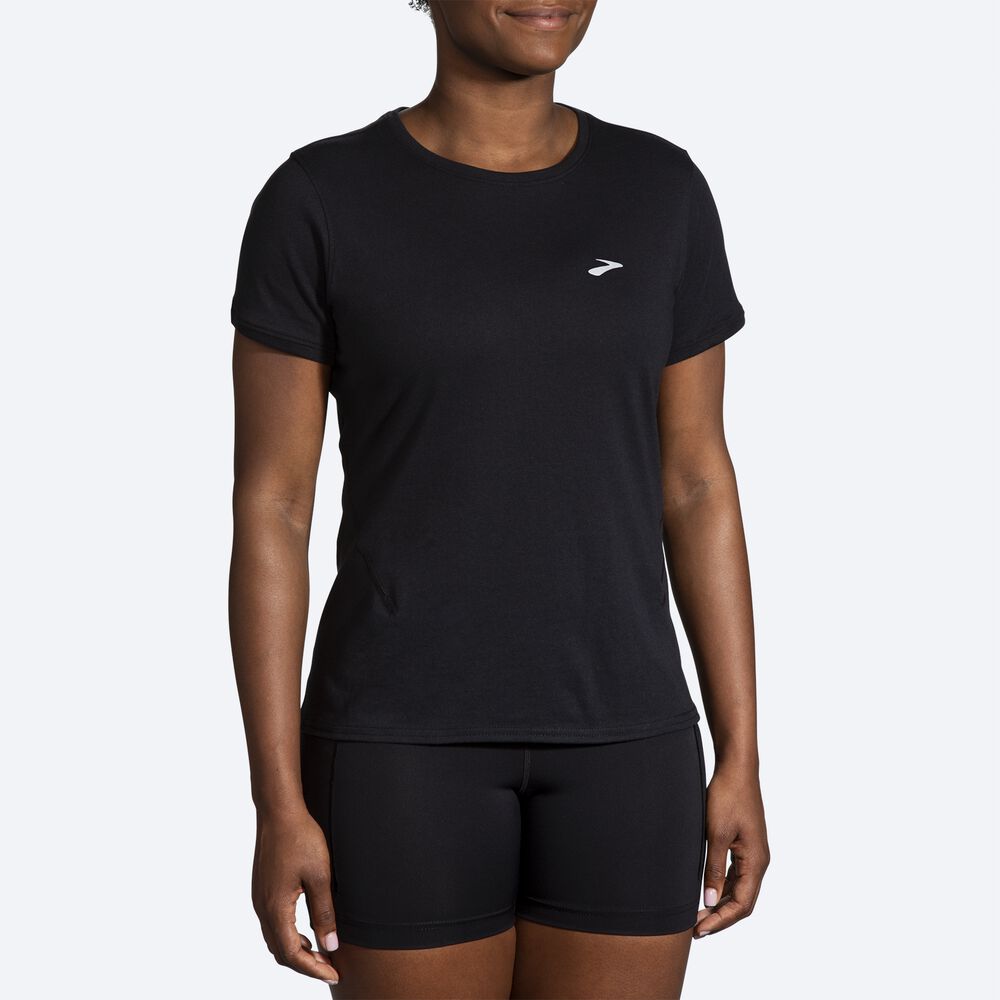 Brooks Distance Short Sleeve 2.0 Kadın Tişört Siyah | TR-430976