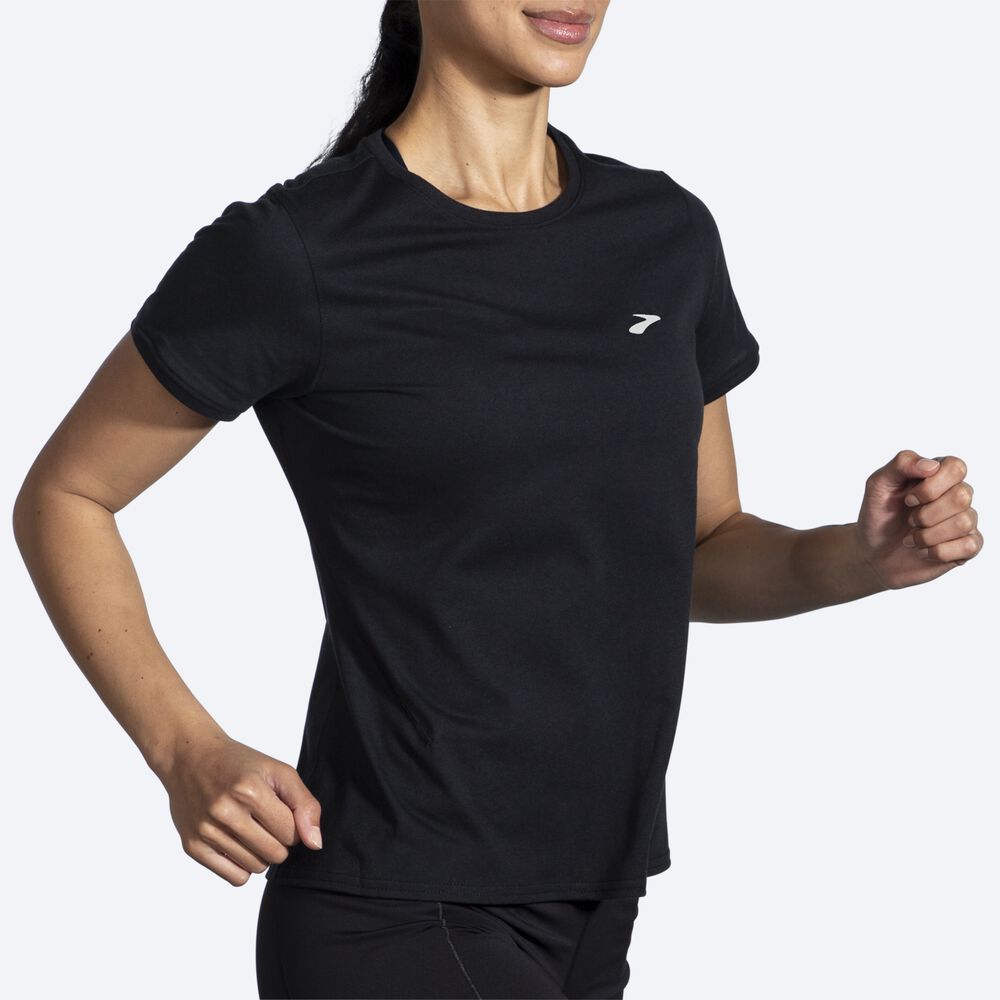 Brooks Distance Short Sleeve 2.0 Kadın Tişört Siyah | TR-430976